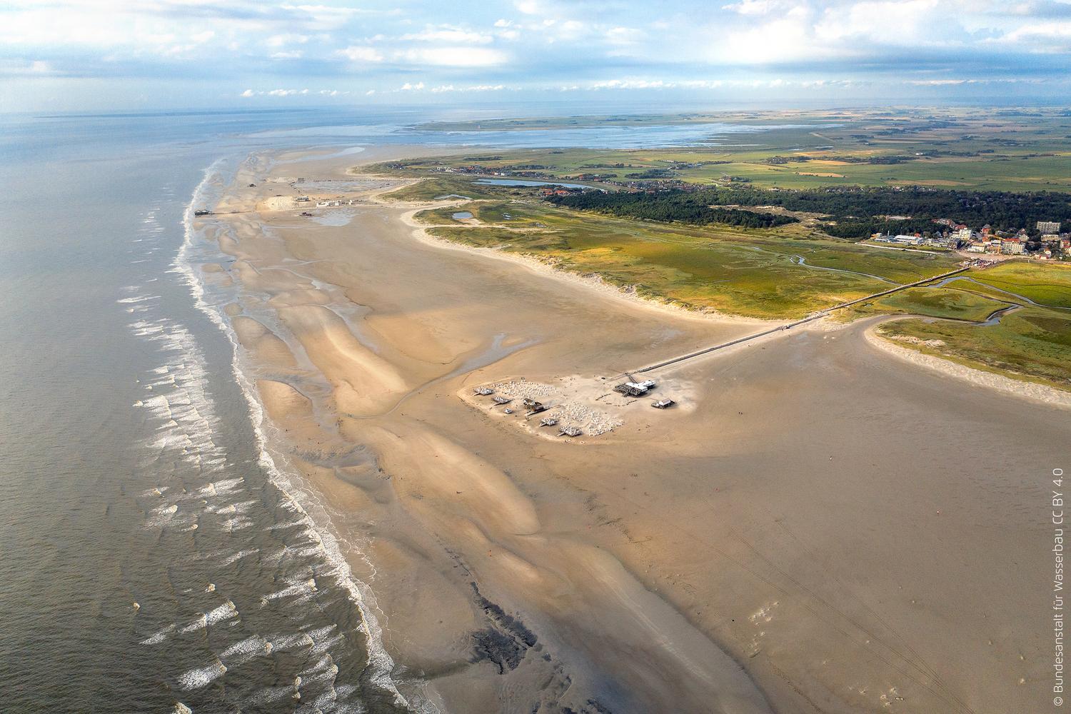 Luftbild des Strandes von St. Peter-Ording